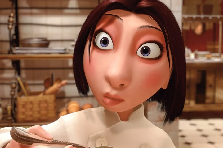 Colette Tatou holds a wooden spoon in Ratatouille.