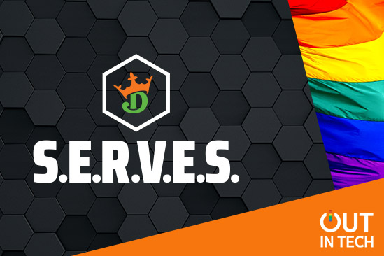 Graphic for DraftKings x Out in Tech Pride Month collaboration