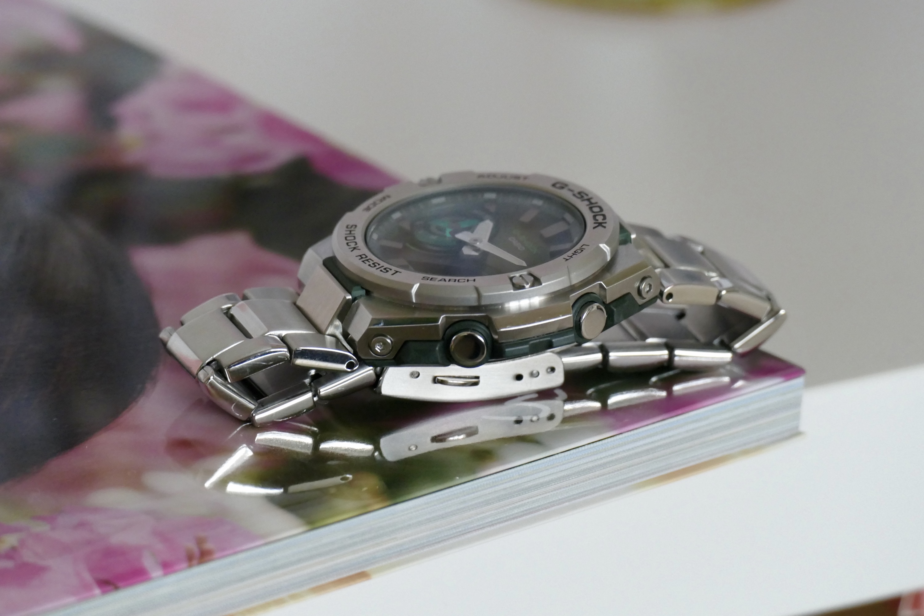 Casio G-Shock GST-B500 seen from the side.