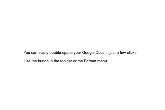 Texto com espaçamento duplo no Google Docs.