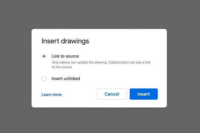 Inserisci richiesta di disegni in Google Docs.