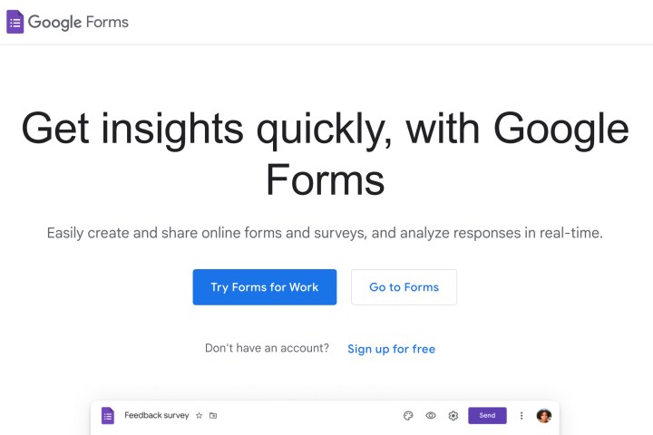 Google Forms Sign in.