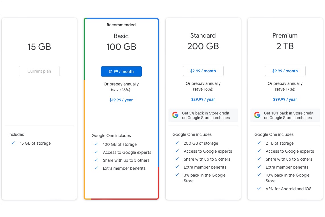What is the difference between Google Drive and Google One backup?
