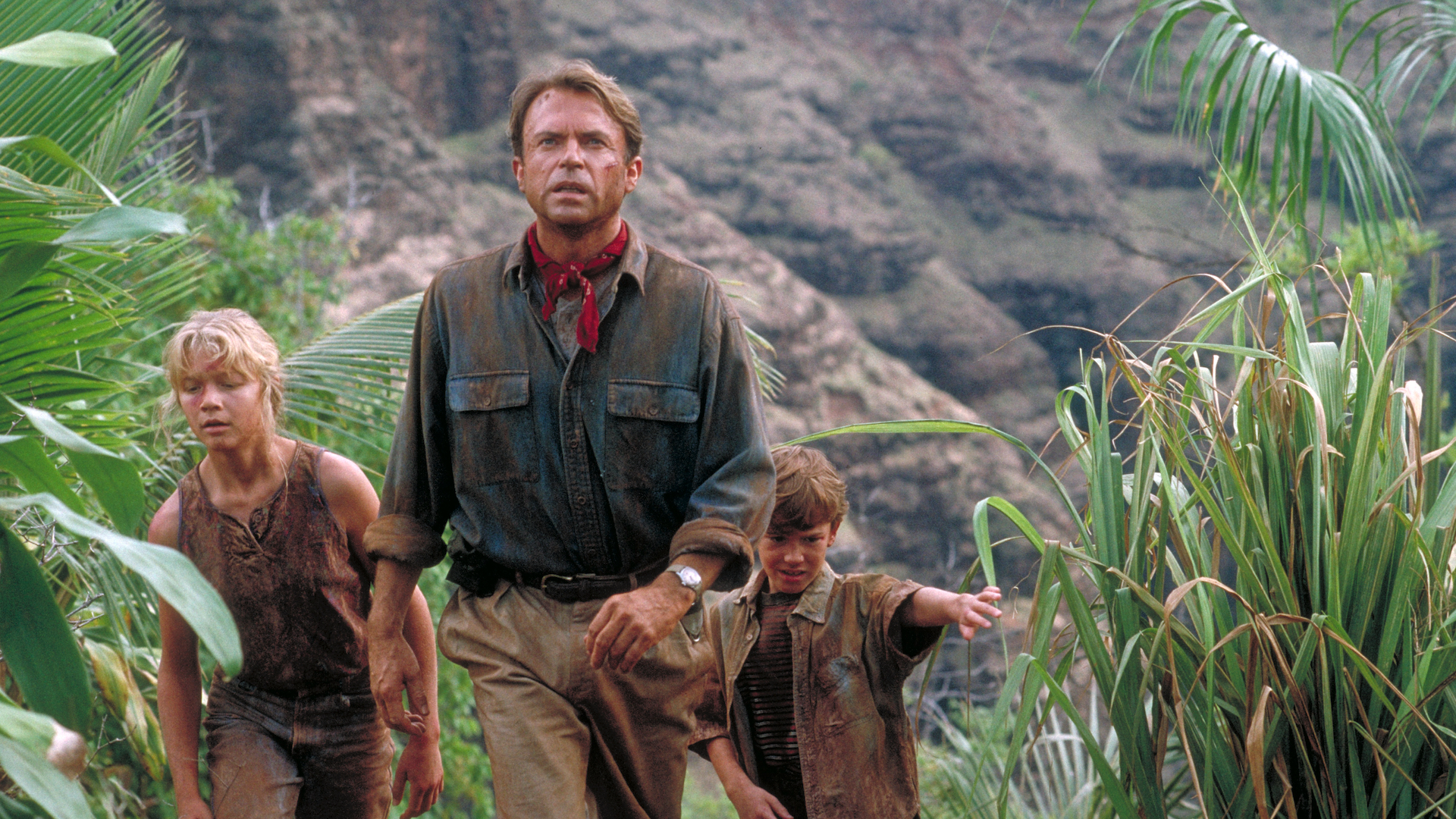Alan Grant and Hammond grandkids in Jurassic Park.