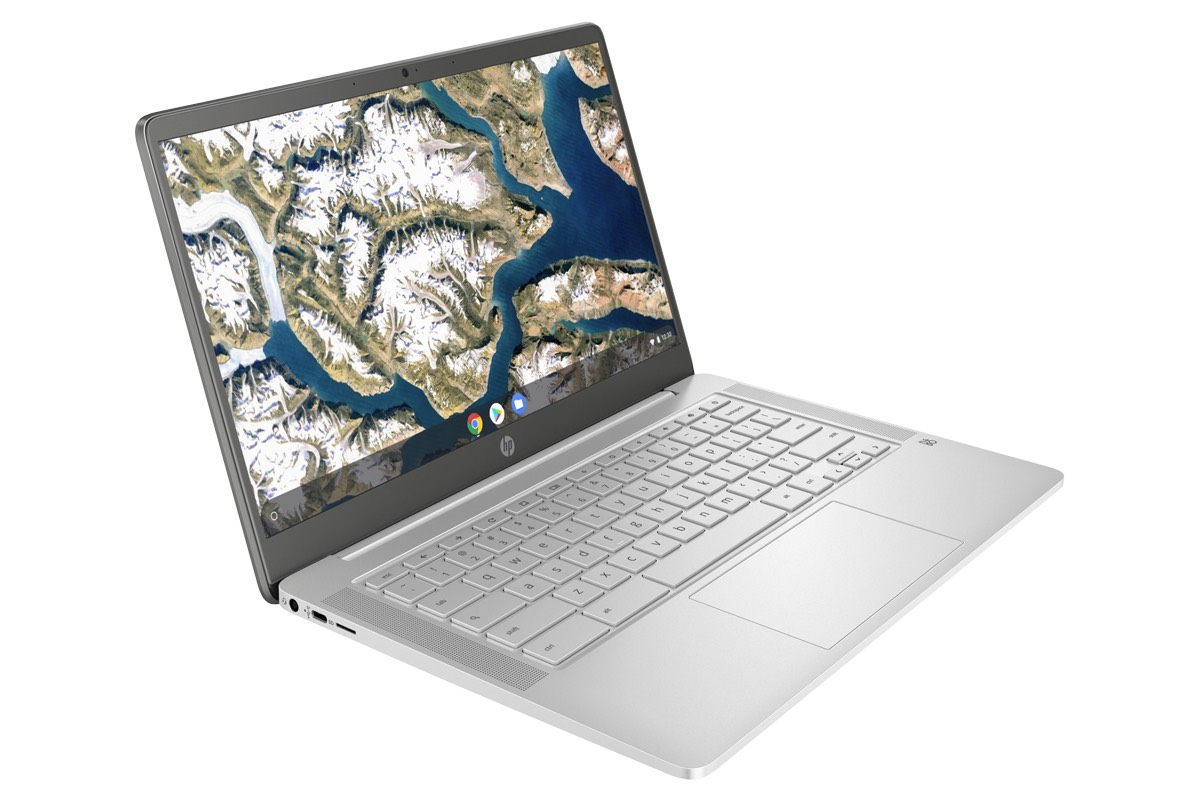 Side angle of the HP 14-inch Chromebook.