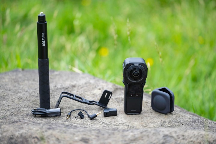The Insta360 One RS 1-inch 360 Edition and accessories.