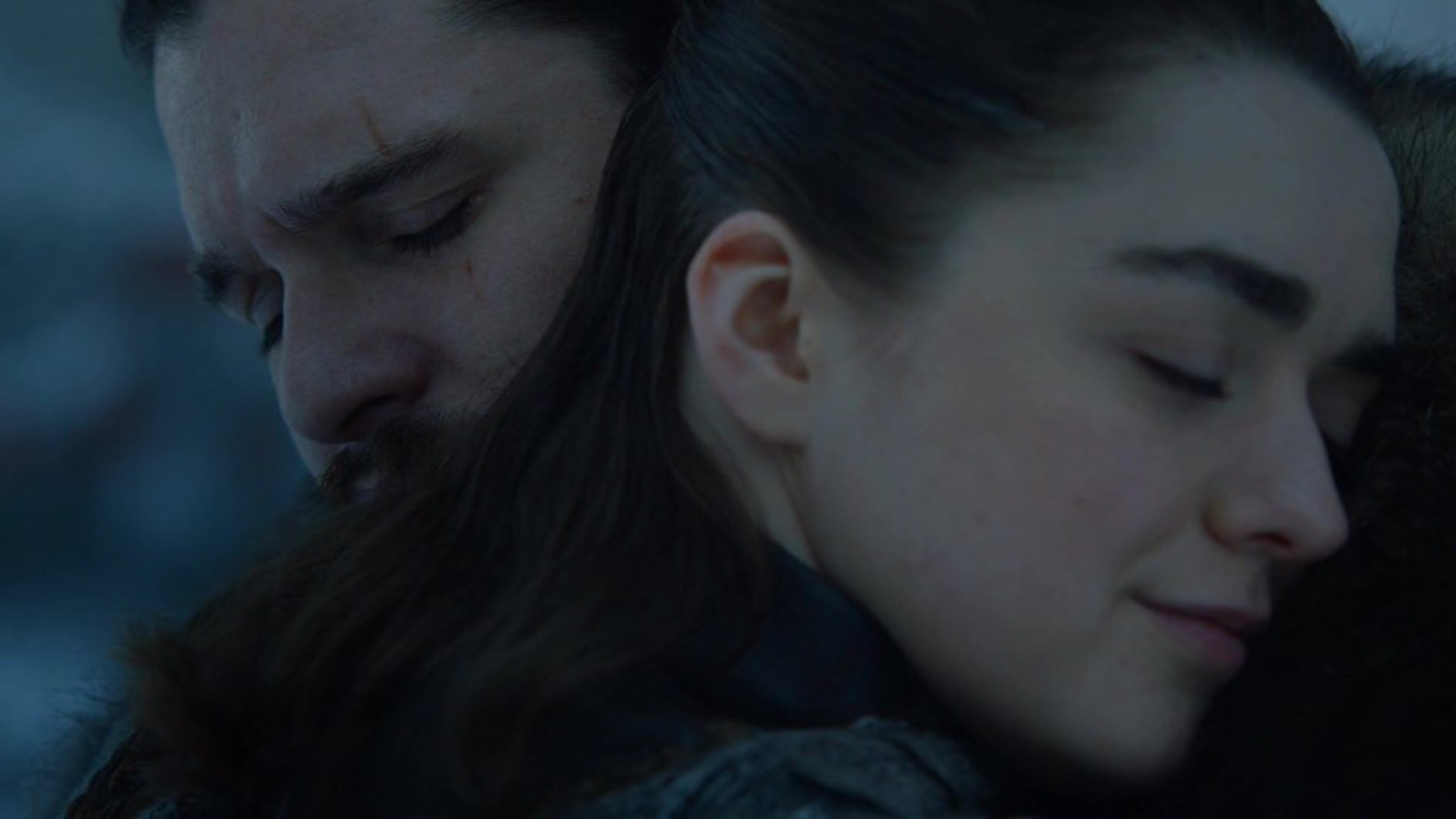 O reconfortante reencontro de Jon e Arya na 8ª temporada de Game of Thrones.