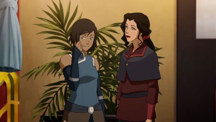 Korra e Asami conversando em The Legend of Korra.