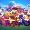 The cast of Lego Brawls stands together in this game's key art.