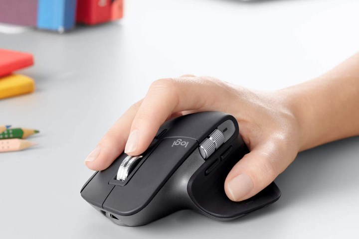 The Logitech MX Master 3 wireless mouse.