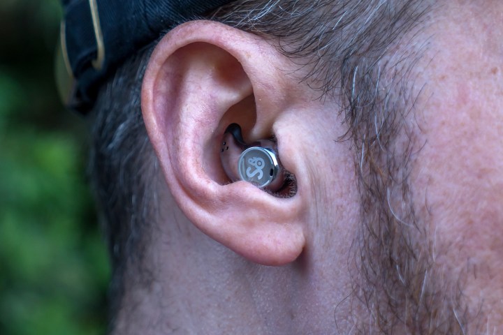 Close-up view of Mifo S ANC in ear..