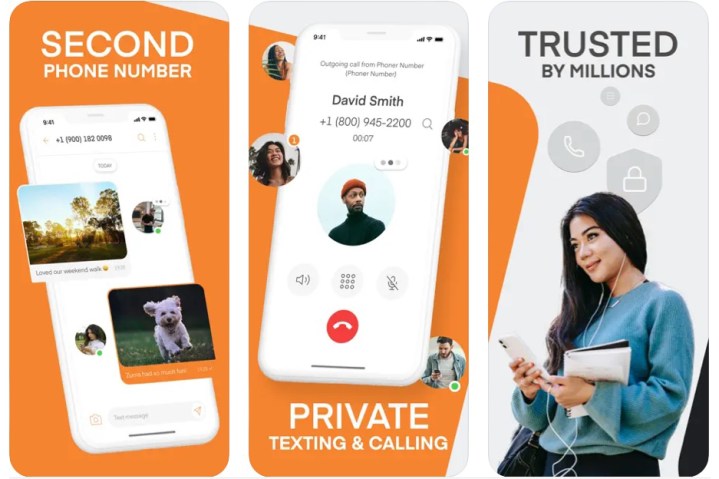 Phoner second phone number app for iOS and Android.