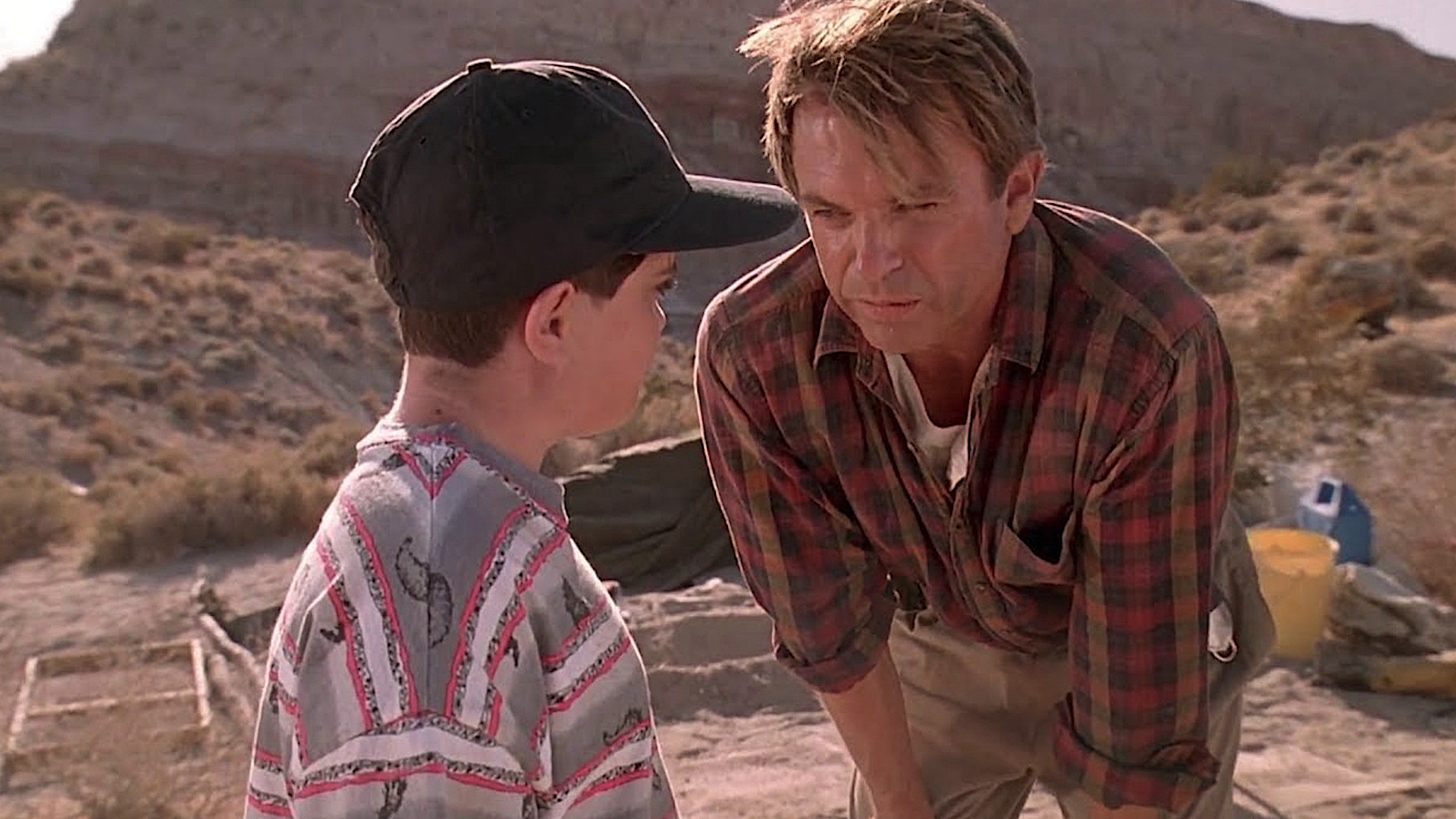 Sam Neill lectures obnoxious kid in Jurassic Park