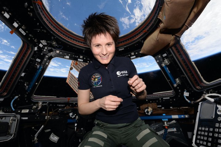 Samantha Cristoforetti aboard the International Space Station.