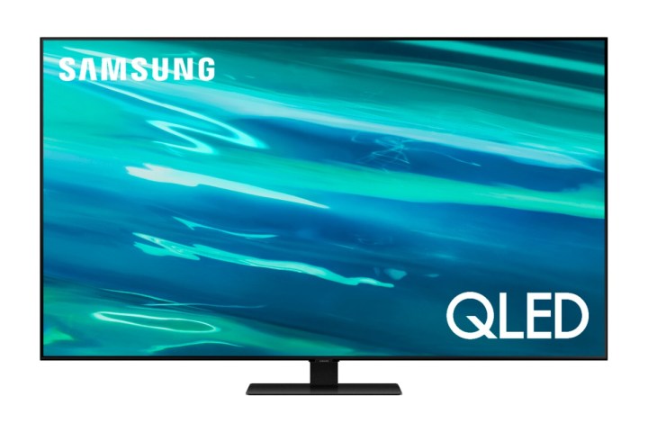 A front angle of the Samsung Q80A Series QLED smart TV.