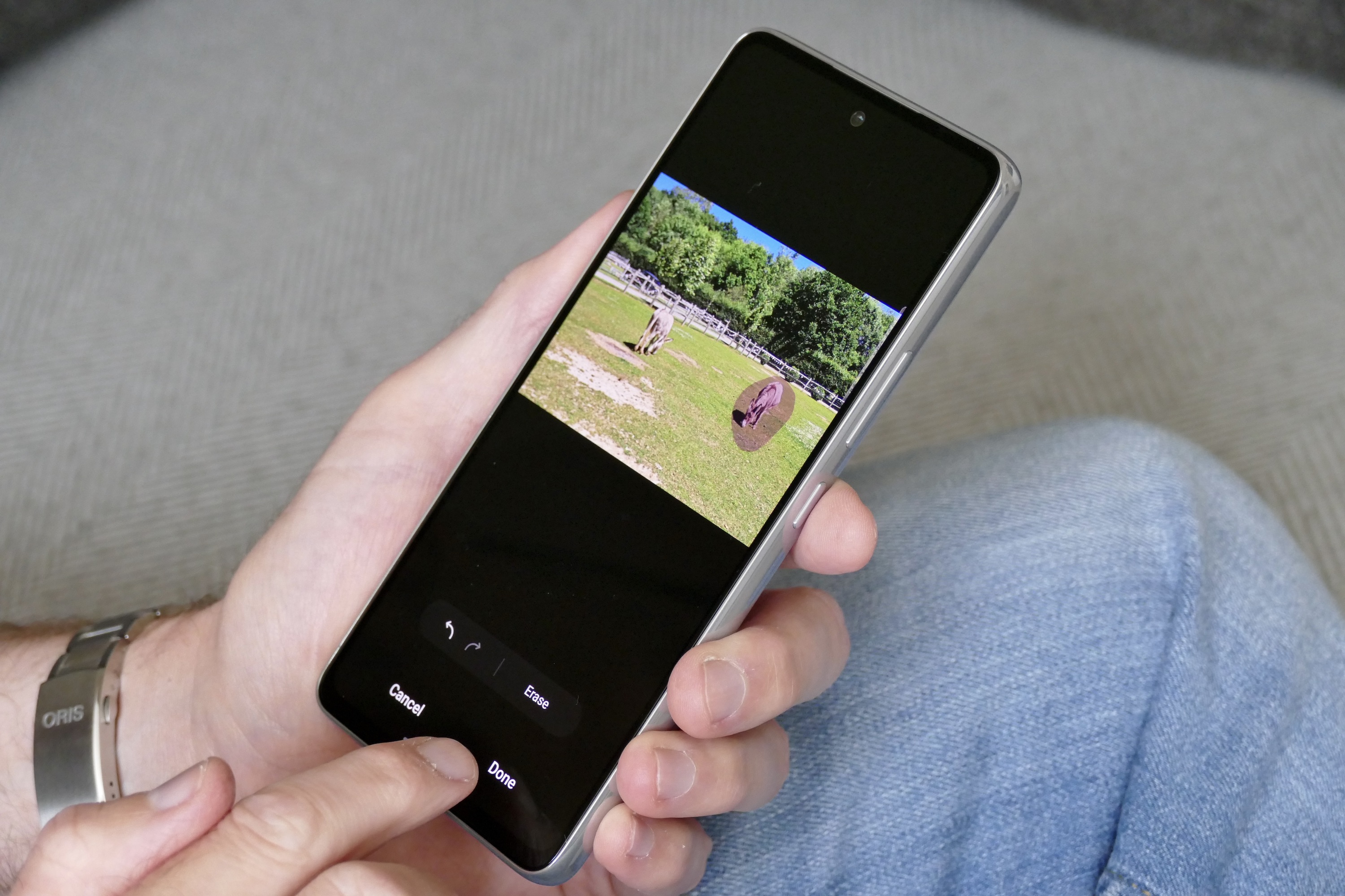 Photo editing on the Samsung Galaxy A53 5G.