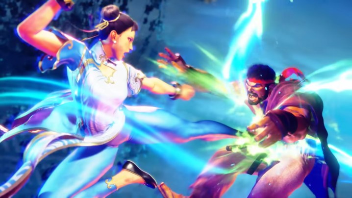 Chun LI and Ryu fight in Street Fighter 6.