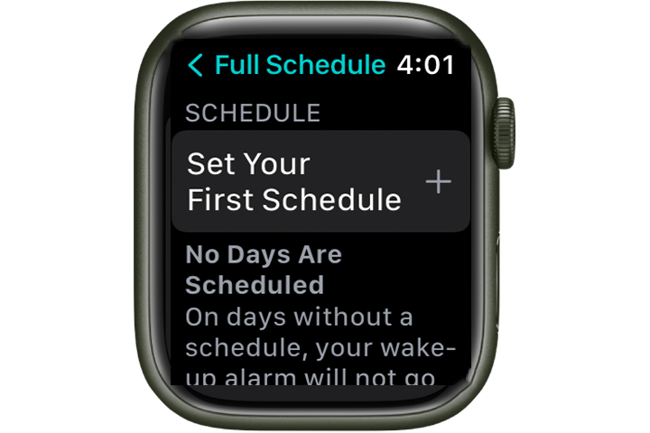 Apple Watch sleep instructions.