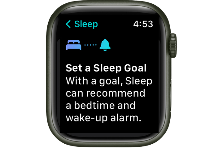 Apple Watch allows you to set a sleep goal.