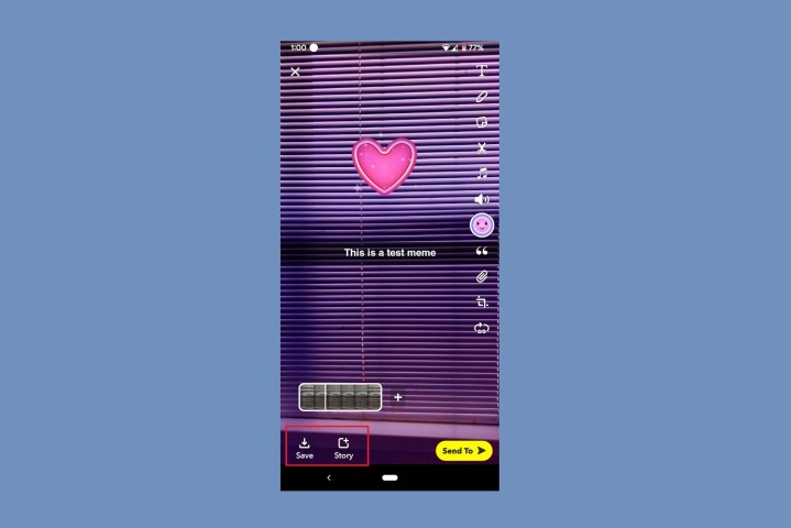 The Snapchat editing screen.