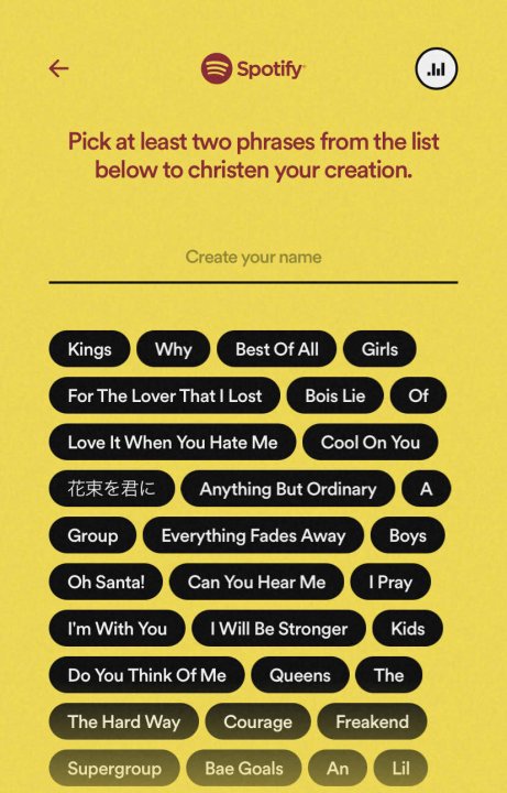 spotify supergrouper how use create music groups supergroupers name selection