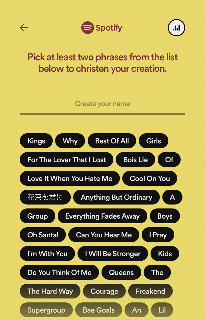 spotify supergrouper como usar criar grupos de música seleção de nomes de supergroupers