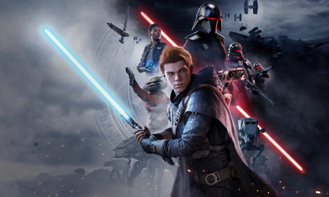 Cal Kestis and the supporting cast of Jedi: Fallen Order in promo art.