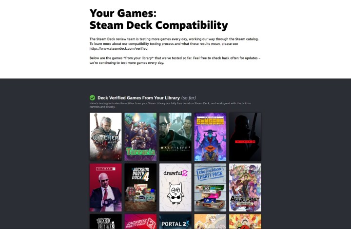 The official Steam Deck compatibility checker.