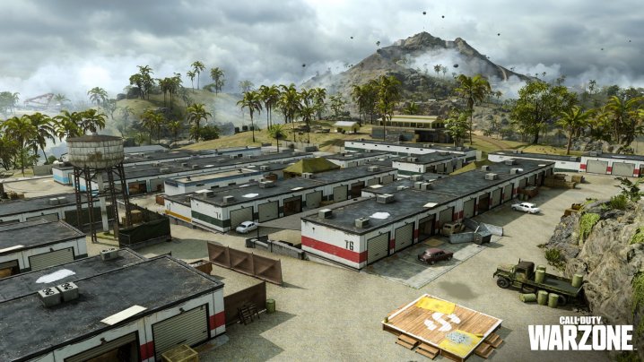 Immagine dall'alto di Storage Town in Warzone.