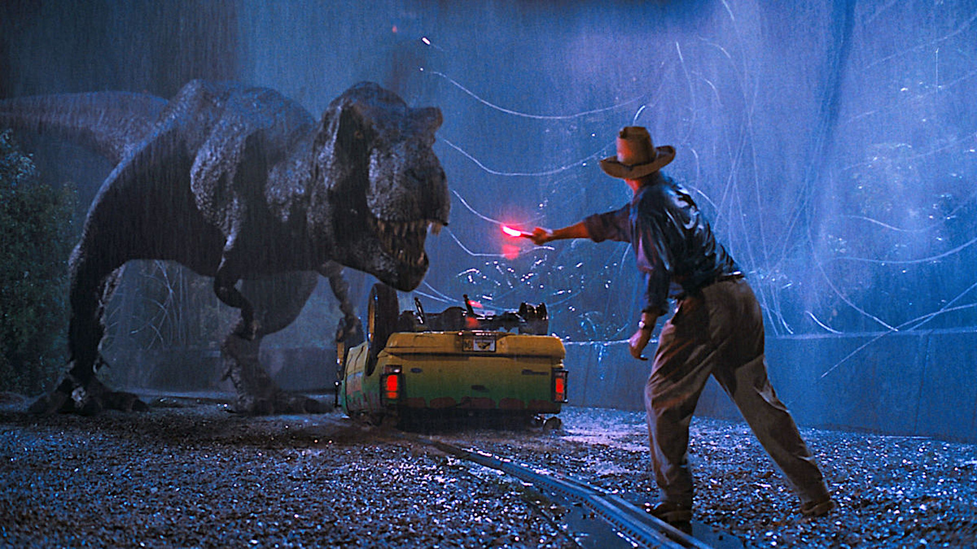 T-Rex attack in Jurassic Park