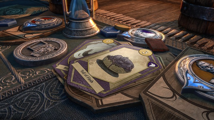 Tales of Tribute cards on a table.