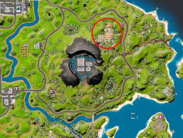 Map of The Temple in Fortnite.