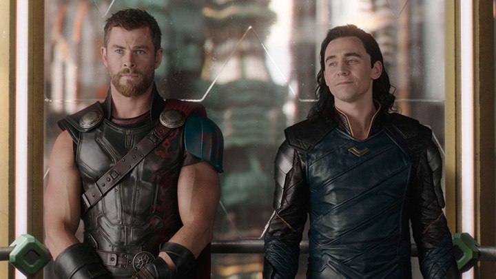 Chris Hemsworth and Tom Hiddleston in Thor: Ragnarok.