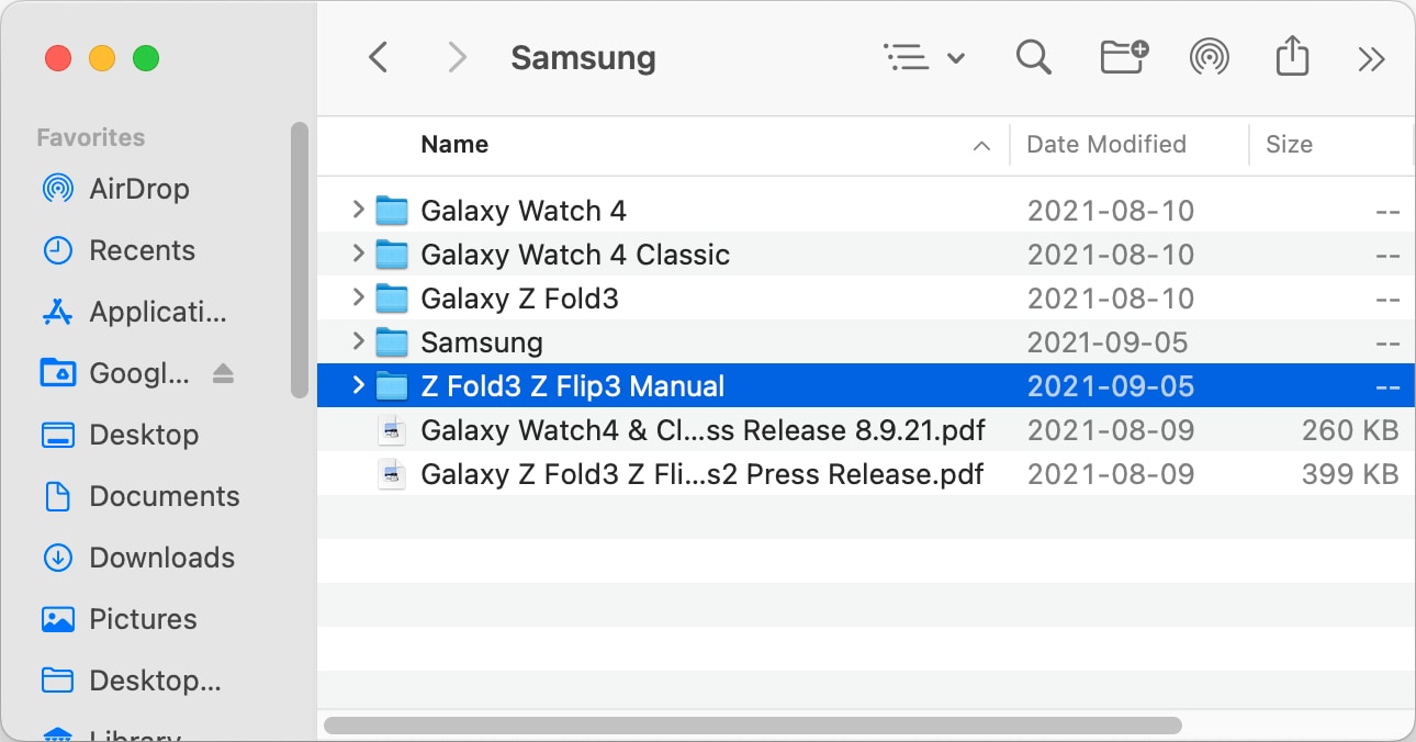 Screenshot of Time Machine Folder Restored
