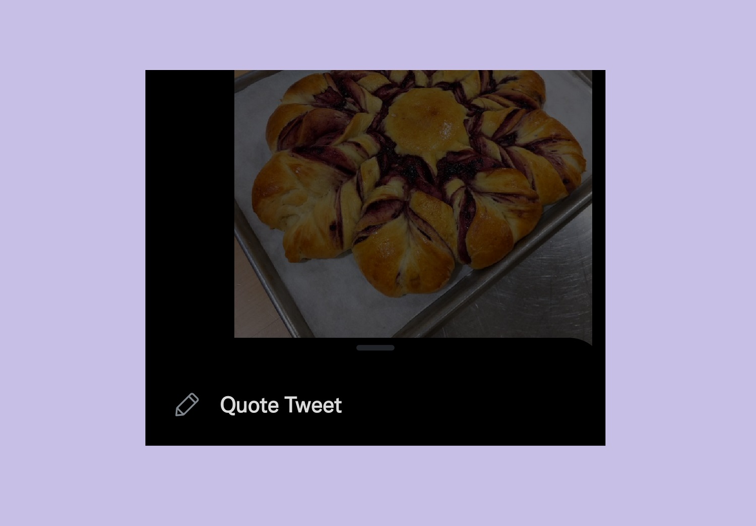 Twitter Comunidades Citação opção de menu Tweet no Android.