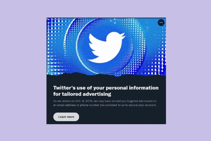 Twitter's personal data timeline alert to its users.