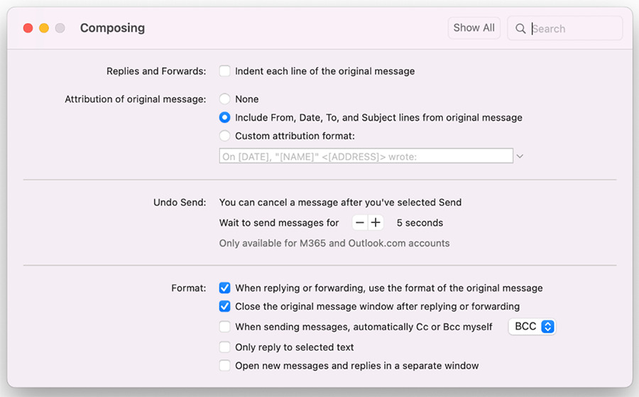 Undo Send on Outlook for Mac.