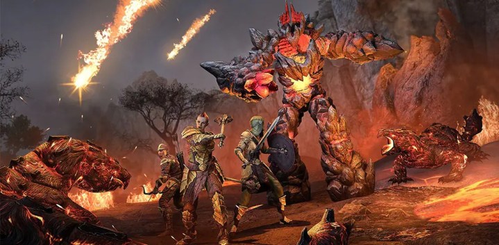 Players attacking enemies during a Volcanic Vent event.