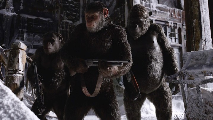 Caesar and friends in War for the the Planet of the Apes