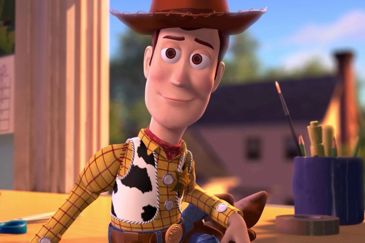 Woody sorridente in Toy Story 4.