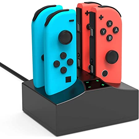 Side view of YCCSKY Charging Station holding Joy-Con.