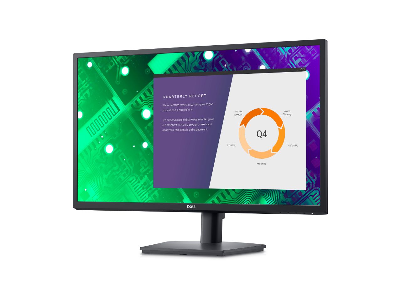 Monitor Dell de 27 polegadas em fundo branco.