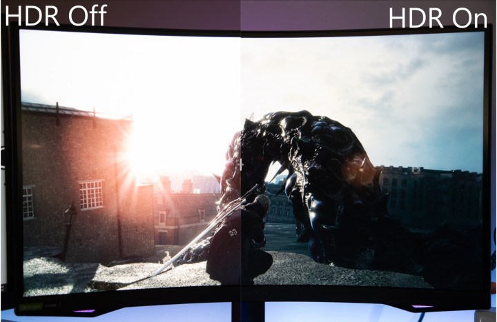 HDR comparison in Devil May Cry 5.