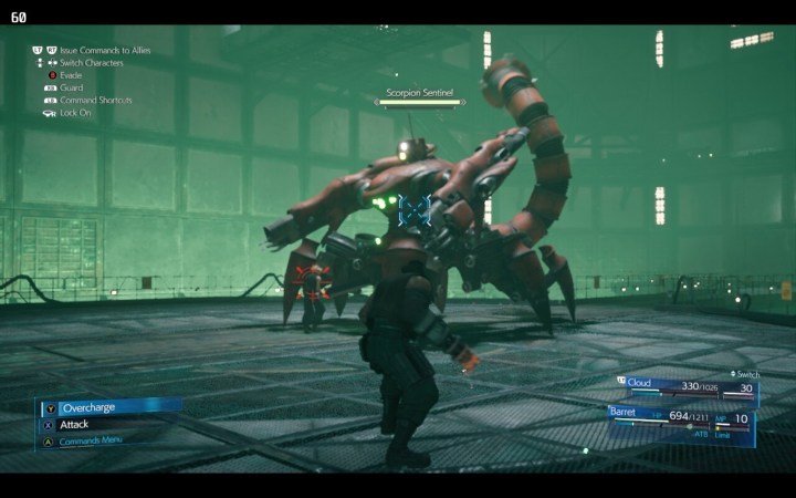 A boss fight in Final Fantasy VII Remake on the Steam Deck.
