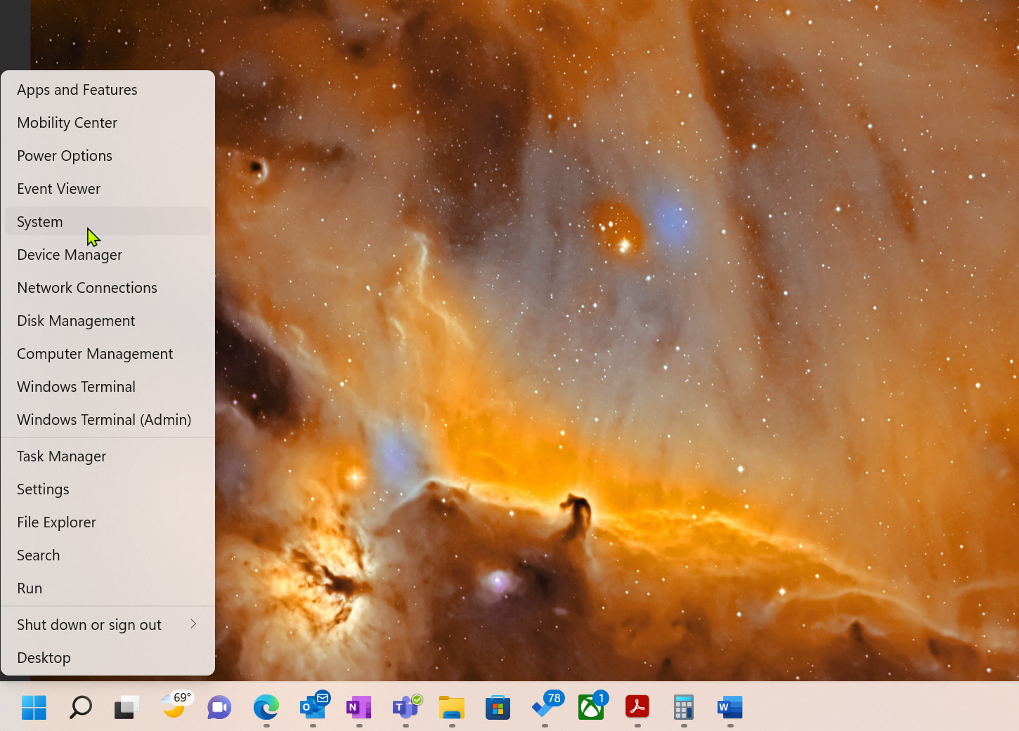 Screenshot of the Windows Start settings on Windows 11.