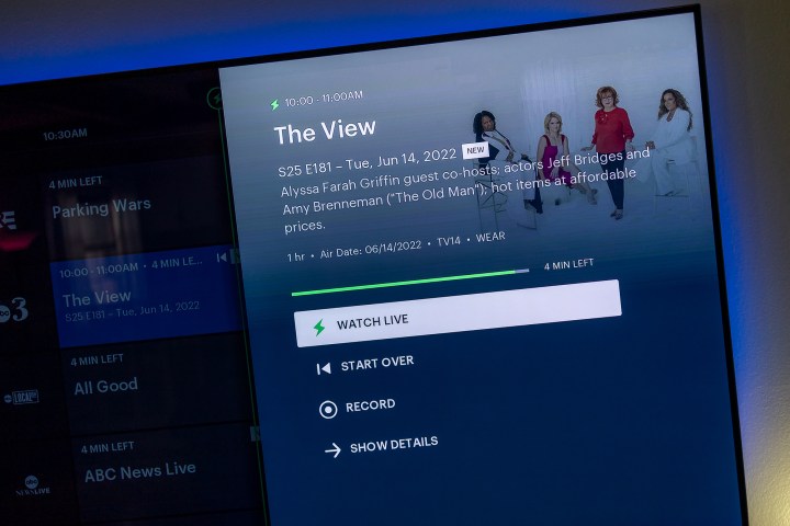 Show info on Hulu With Live TV.