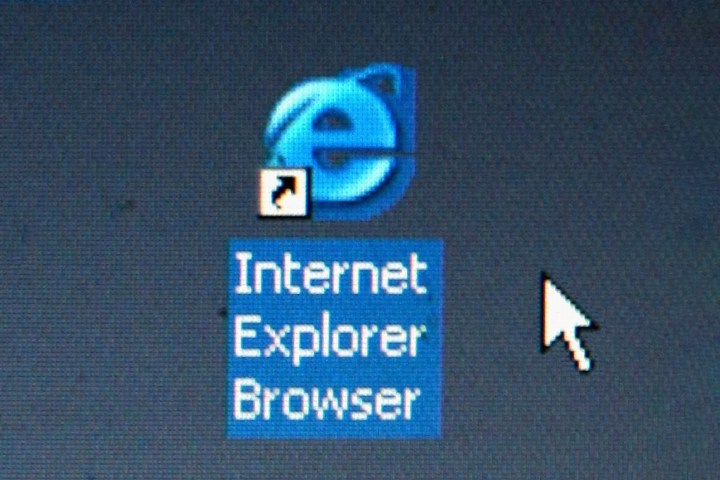 Un icono de escritorio de Internet Explorer.