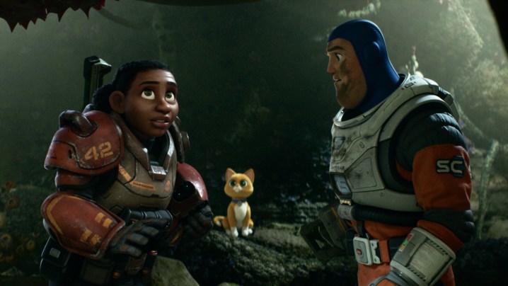 Izzy and Buzz meet in a scene from Lightyear.