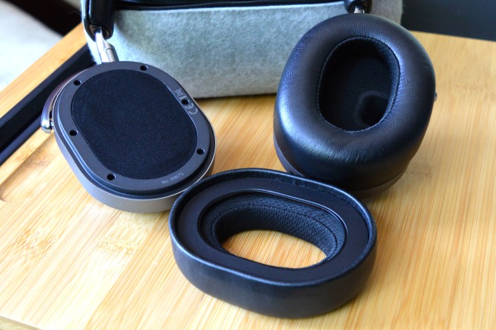 Showing Master & Dynamic MW75's removable ear cushions.