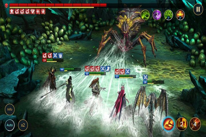 Engaging in battle in Raid: Shadow Legends on Android.